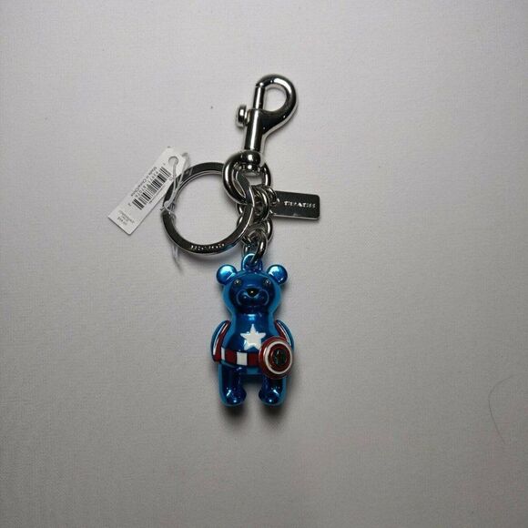 NWT Coach X Marvel Captain America Bear Bag Charm 2755 - Picture 1 of 6